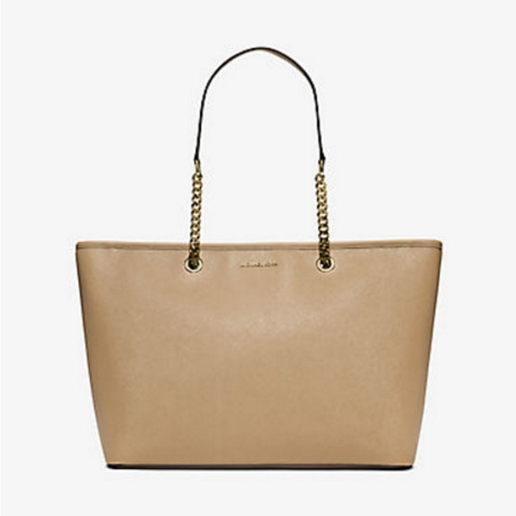 Michael Kors Jet Set Travel Medium Saffiano Leather Tote $298 Bisque #082 NWT - Picture 1 of 8